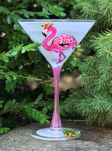 Flamingo Fun Wine S/2 – Golden Hill Studio