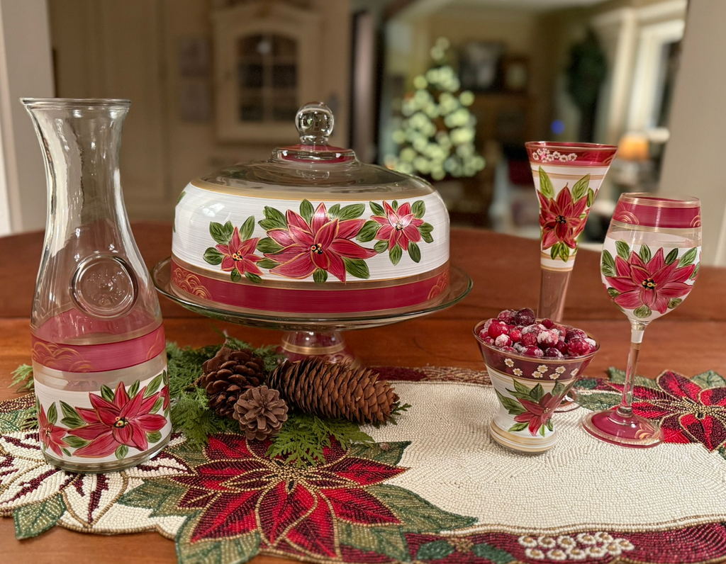 Poinsettia Holiday Hollow Flute Set/2