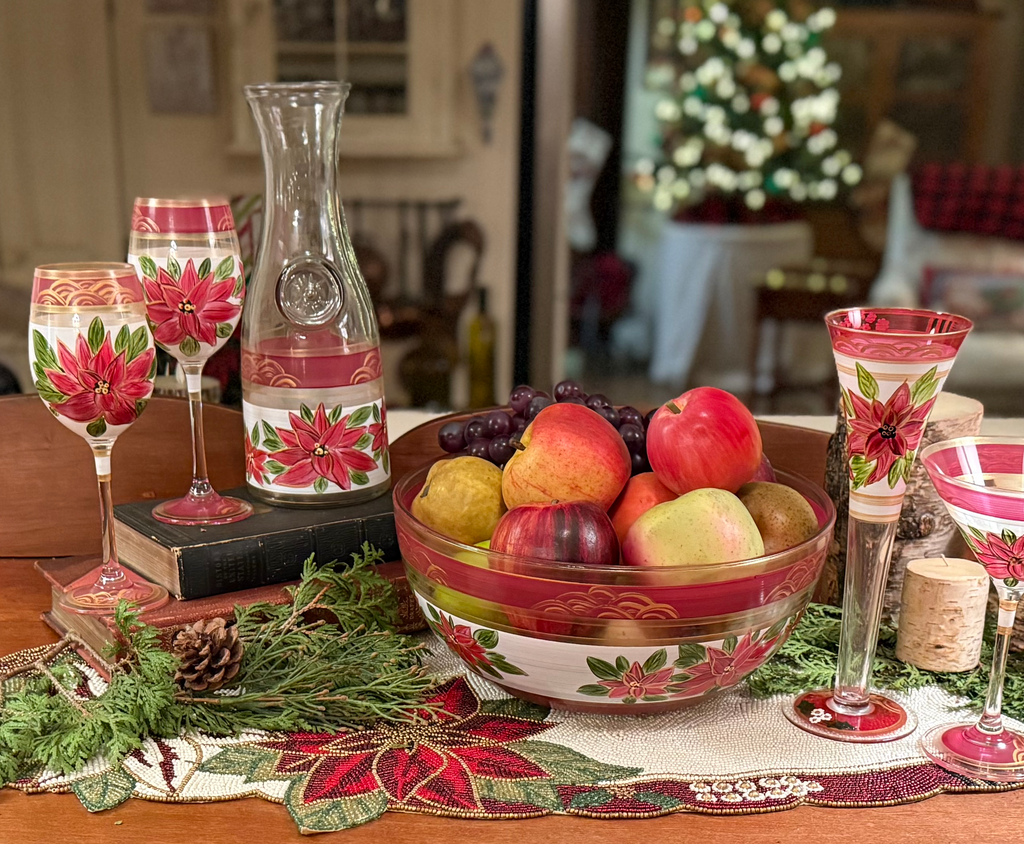 Poinsettia Holiday 11" Serving Bowl