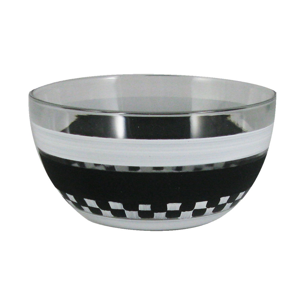 Black & White Checkered Chalk 6" Bowl