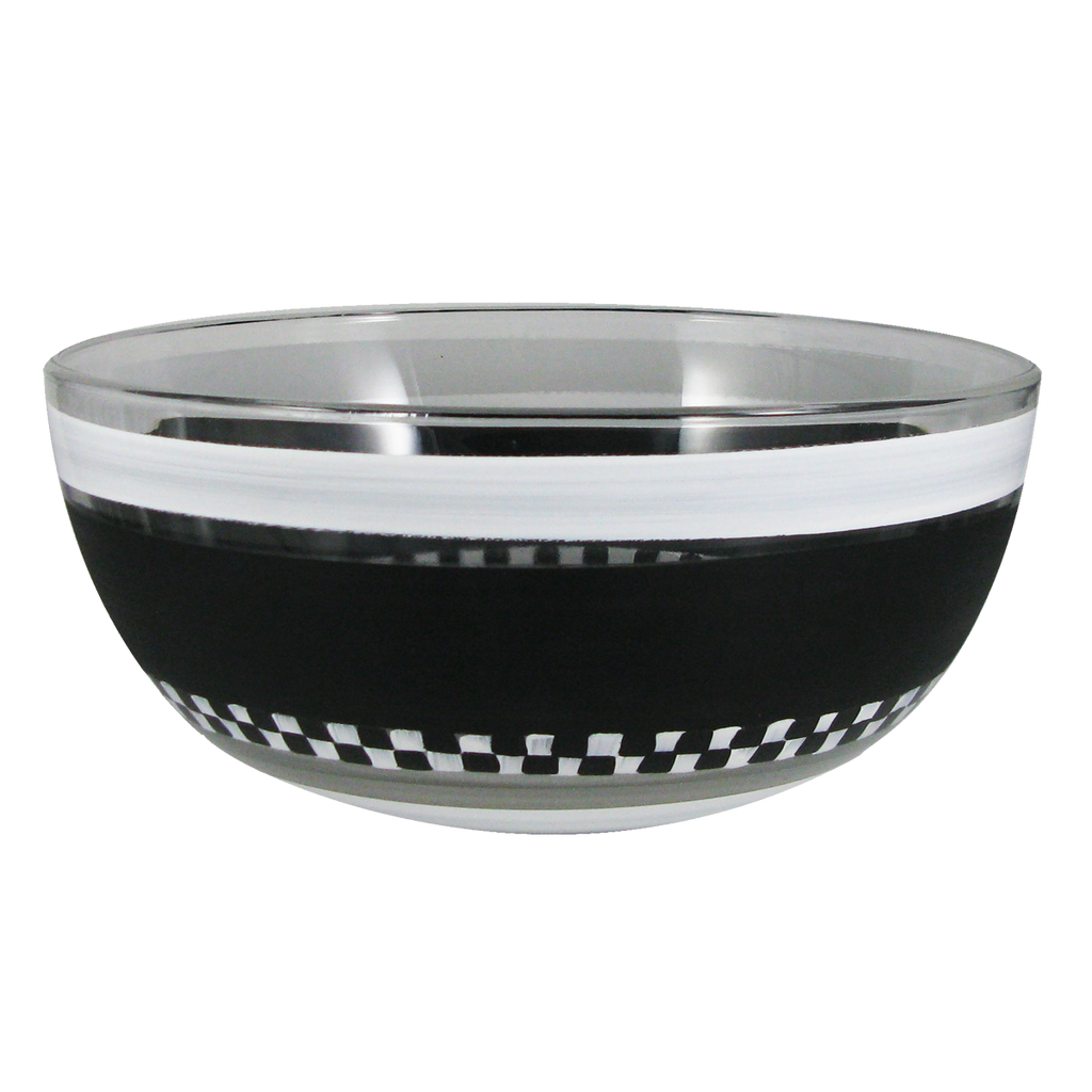 Black & White Checkered Chalk 11" Bowl