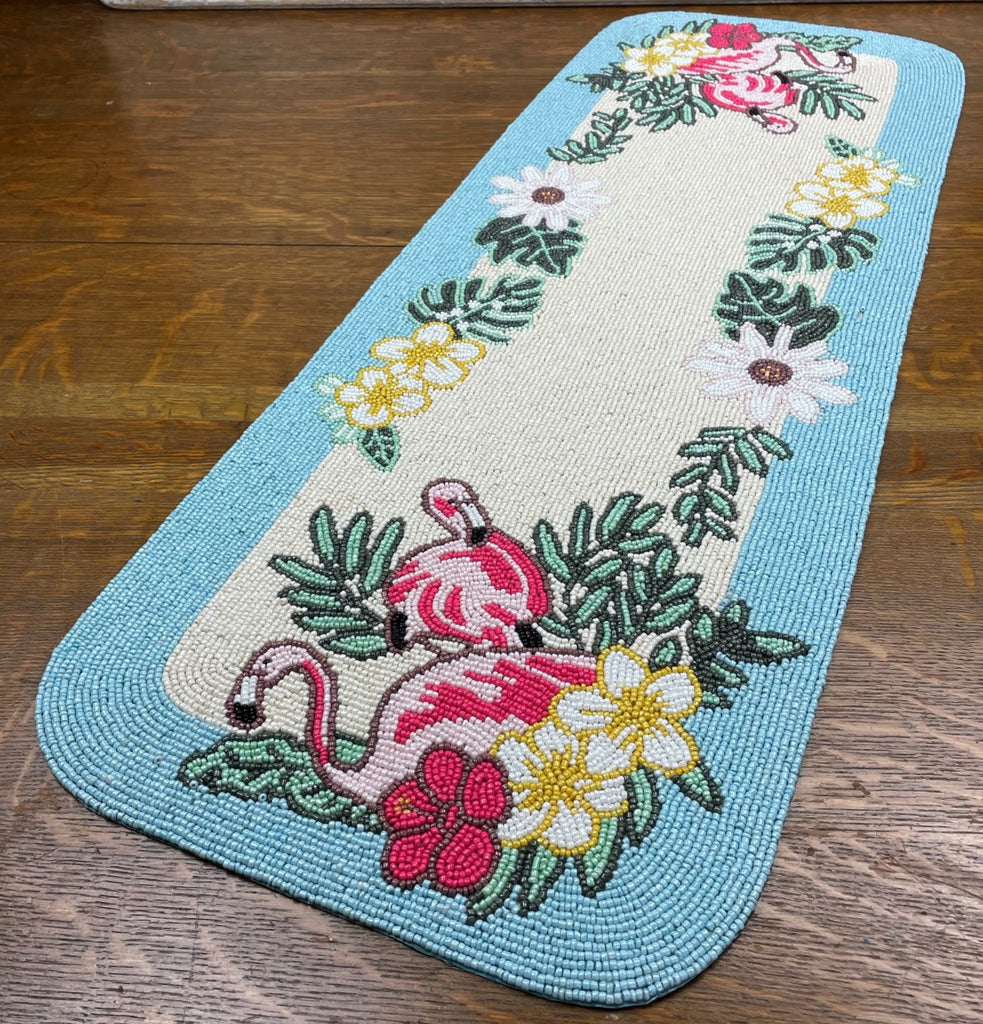 Flamingo Beaded Table Runner